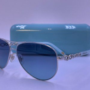 TIFFANY&Co TF3049 B 6001/9S Silver/Blue CRYSTALS INFINITY AUTHENTIC ITALY
